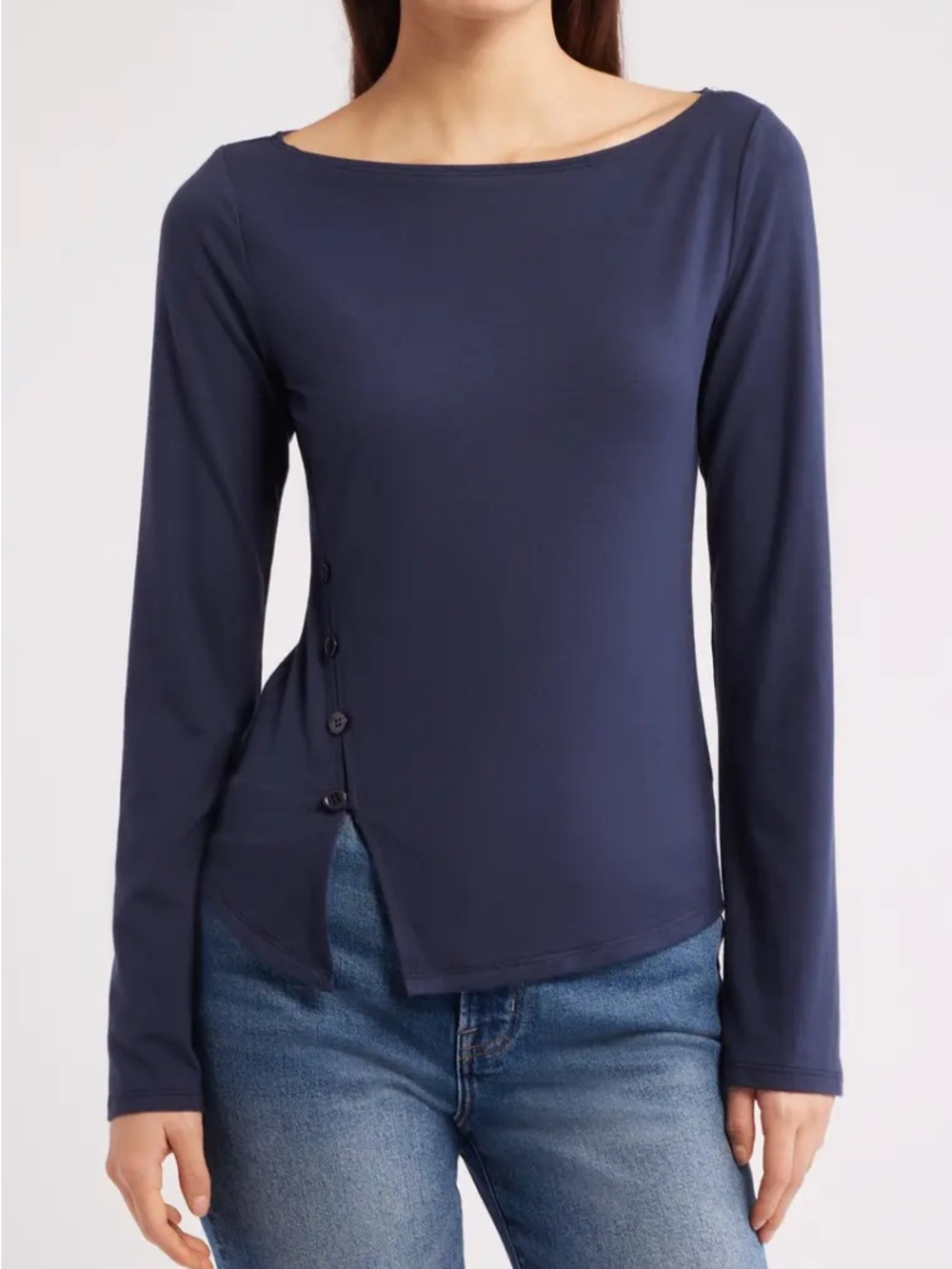 Reformation Blue Button Long sleeve